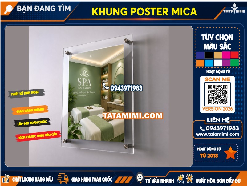 Khung mica để tiền 2 đô