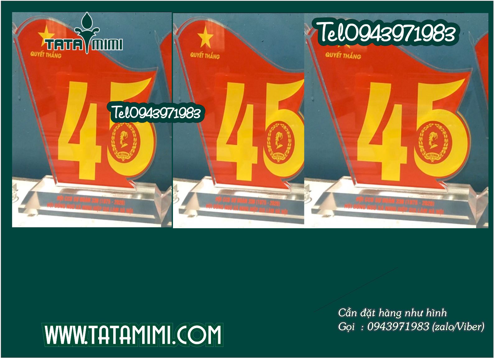 Kỉ niệm chương làm từ mica hoặc pha lê