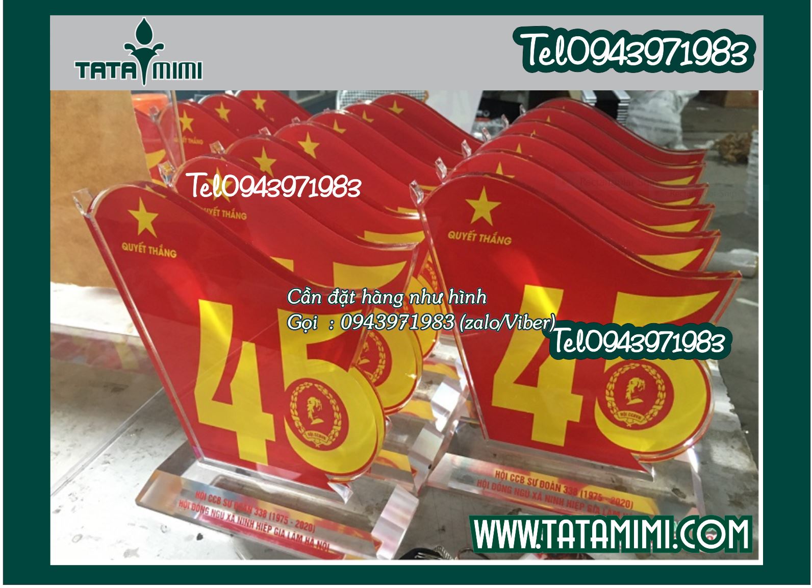 Kỉ niệm chương làm từ mica hoặc pha lê