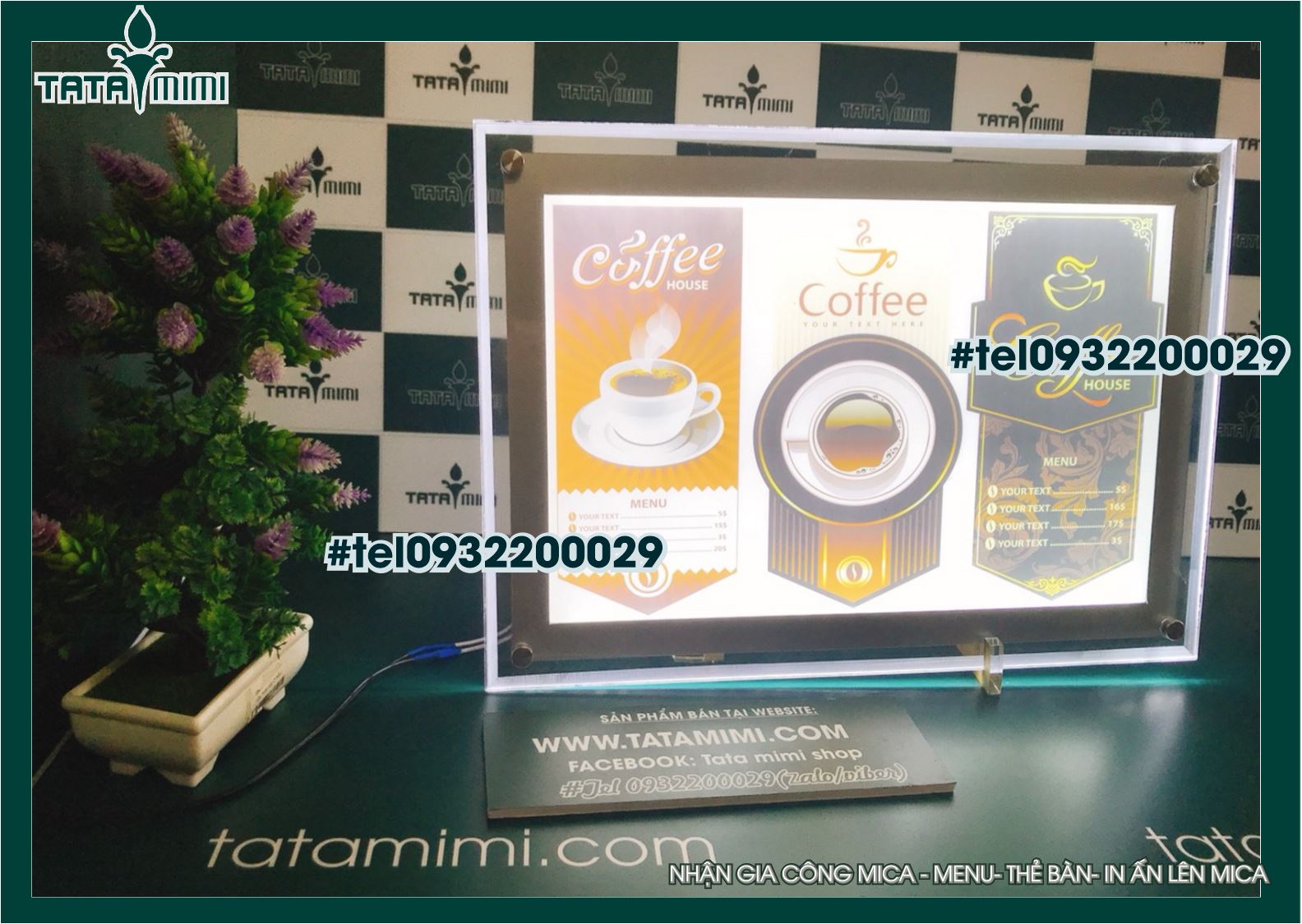 Bảng menu led được in theo kích thước