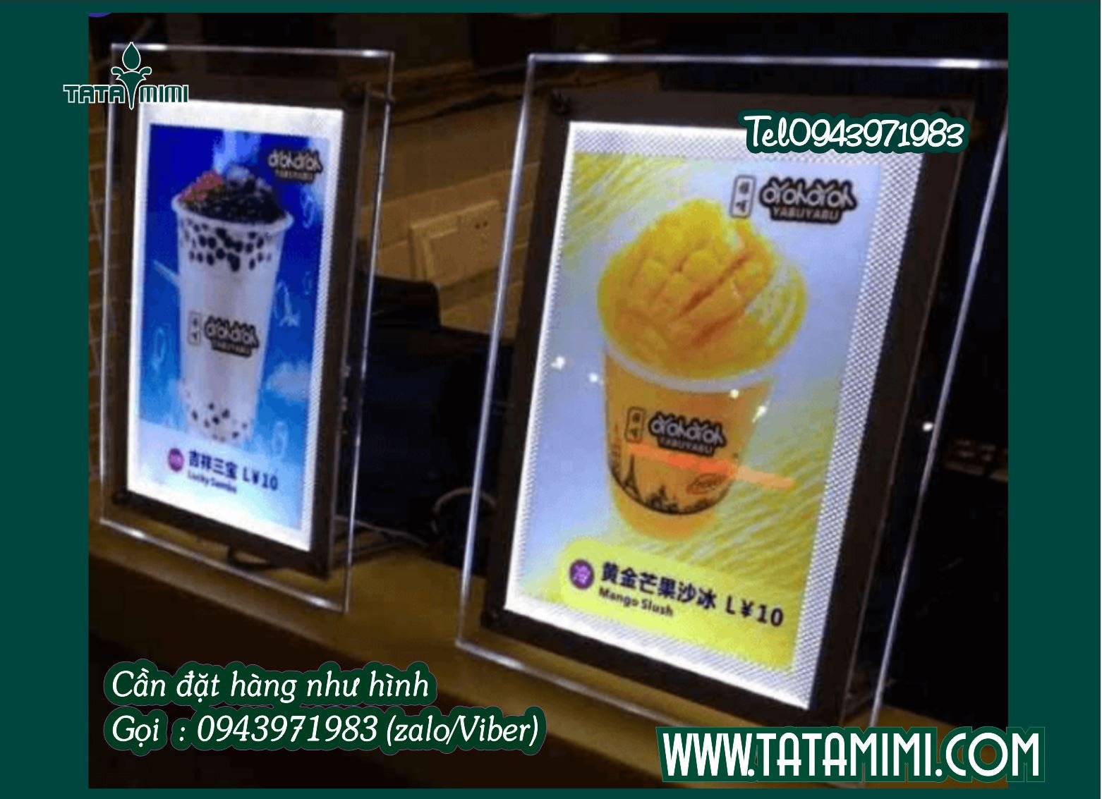 Kệ Menu trà sữa thiết kế theo yêu cầu