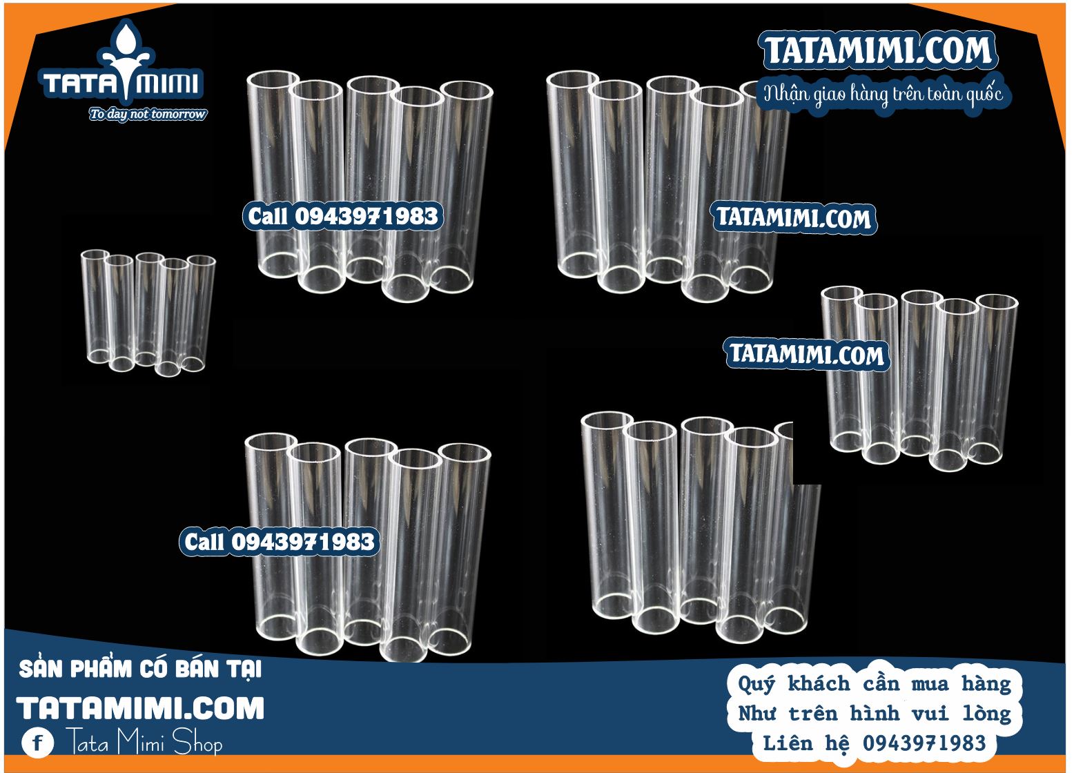 Ống mica đặc trong suốt và sủi bọt