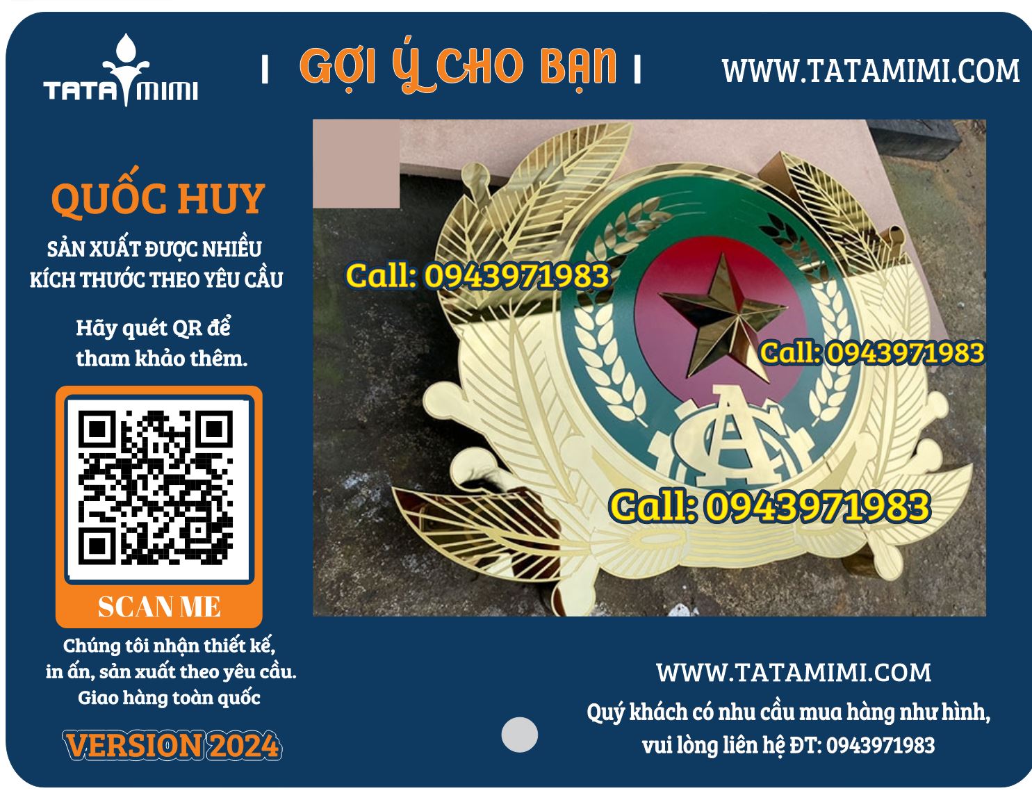 Quốc huy inox công an