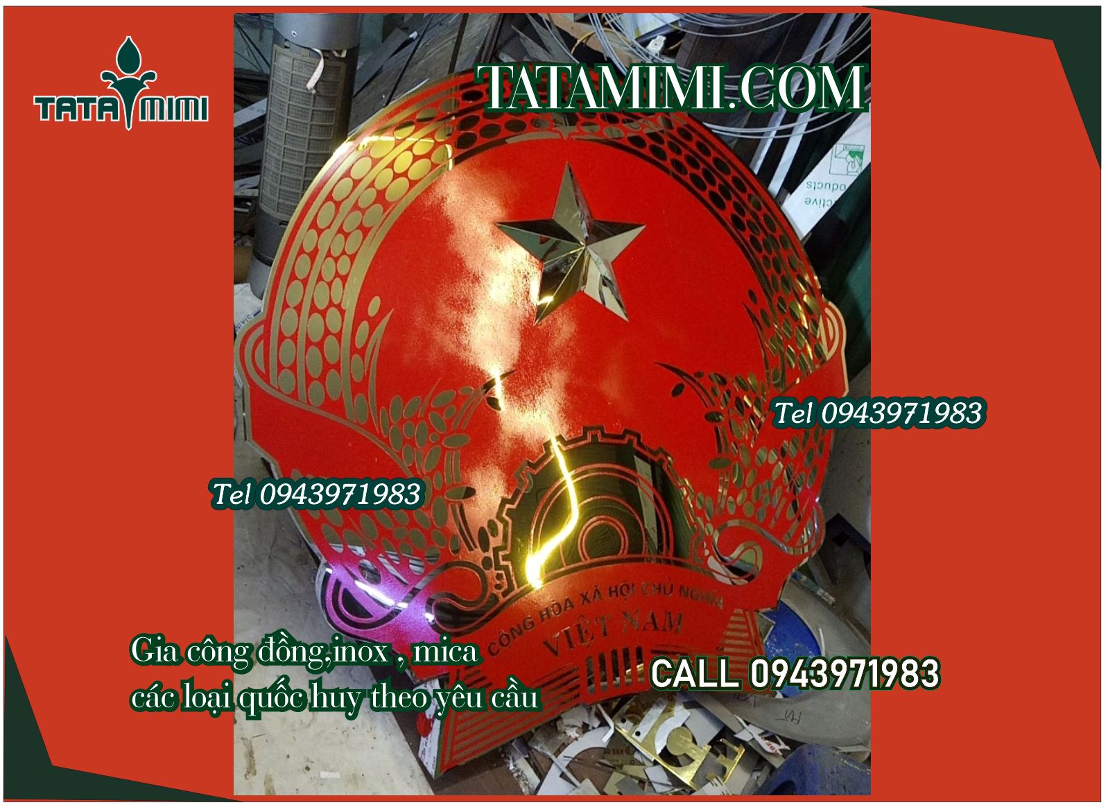 Quốc huy gắn tường nên làm đường kính bao nhiêu