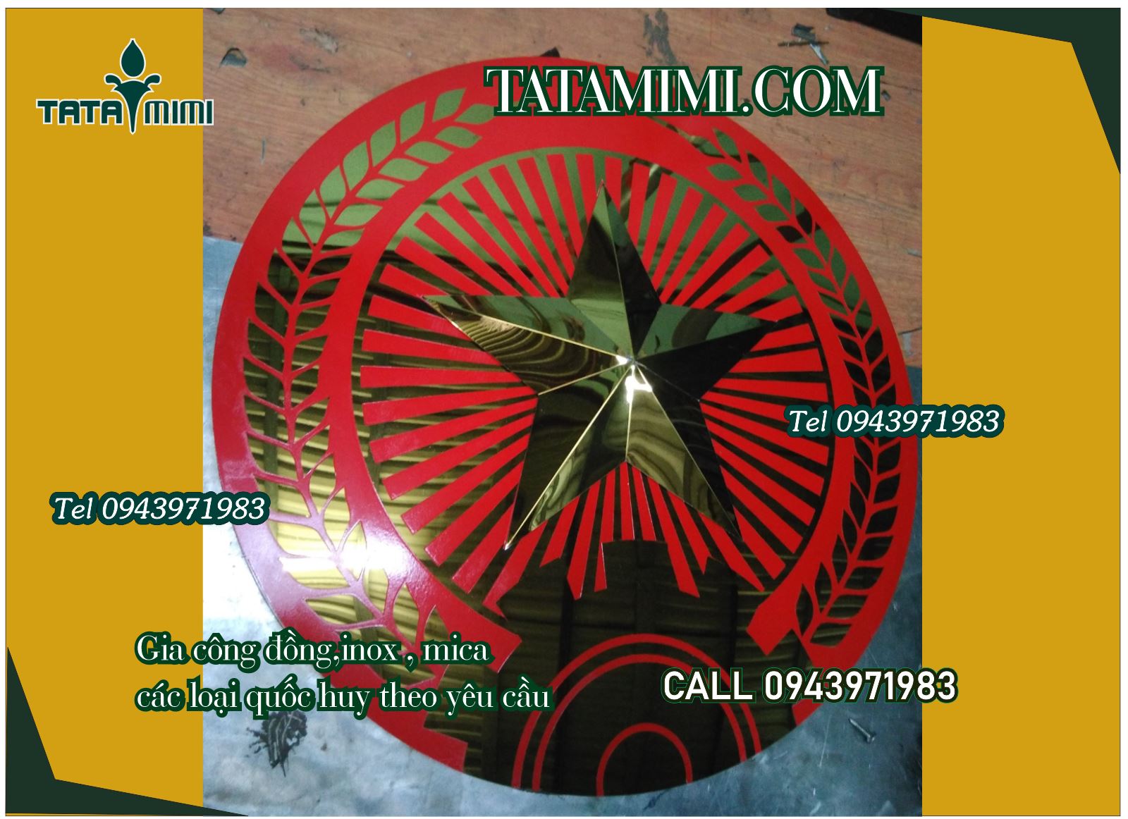 Quốc huy gắn tường nên làm đường kính bao nhiêu