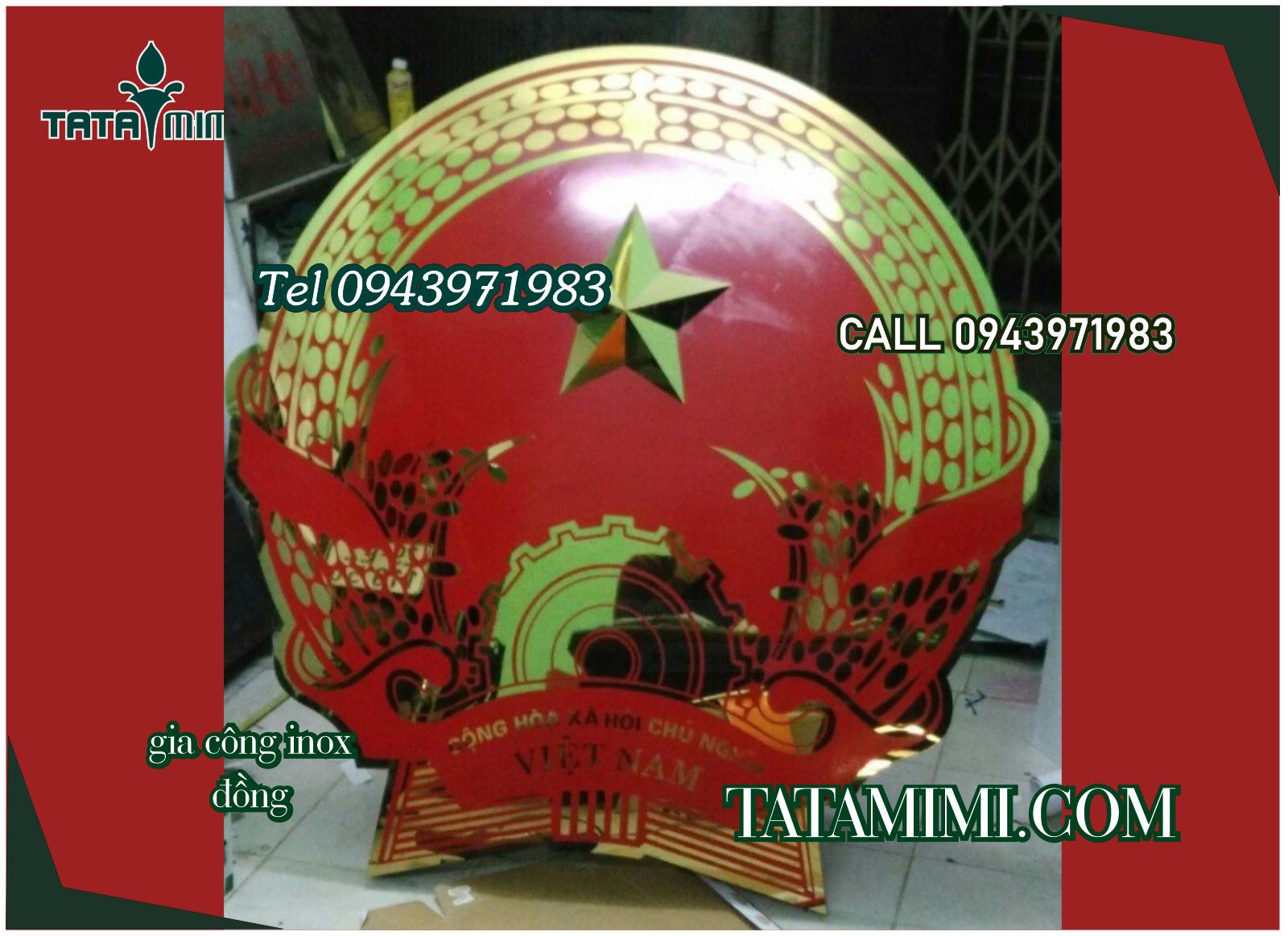 Quốc huy gắn tường nên làm đường kính bao nhiêu