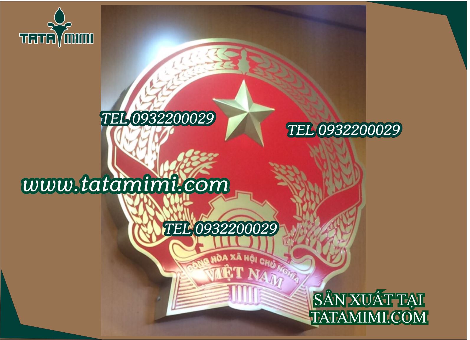 Quốc huy gắn tường nên làm đường kính bao nhiêu