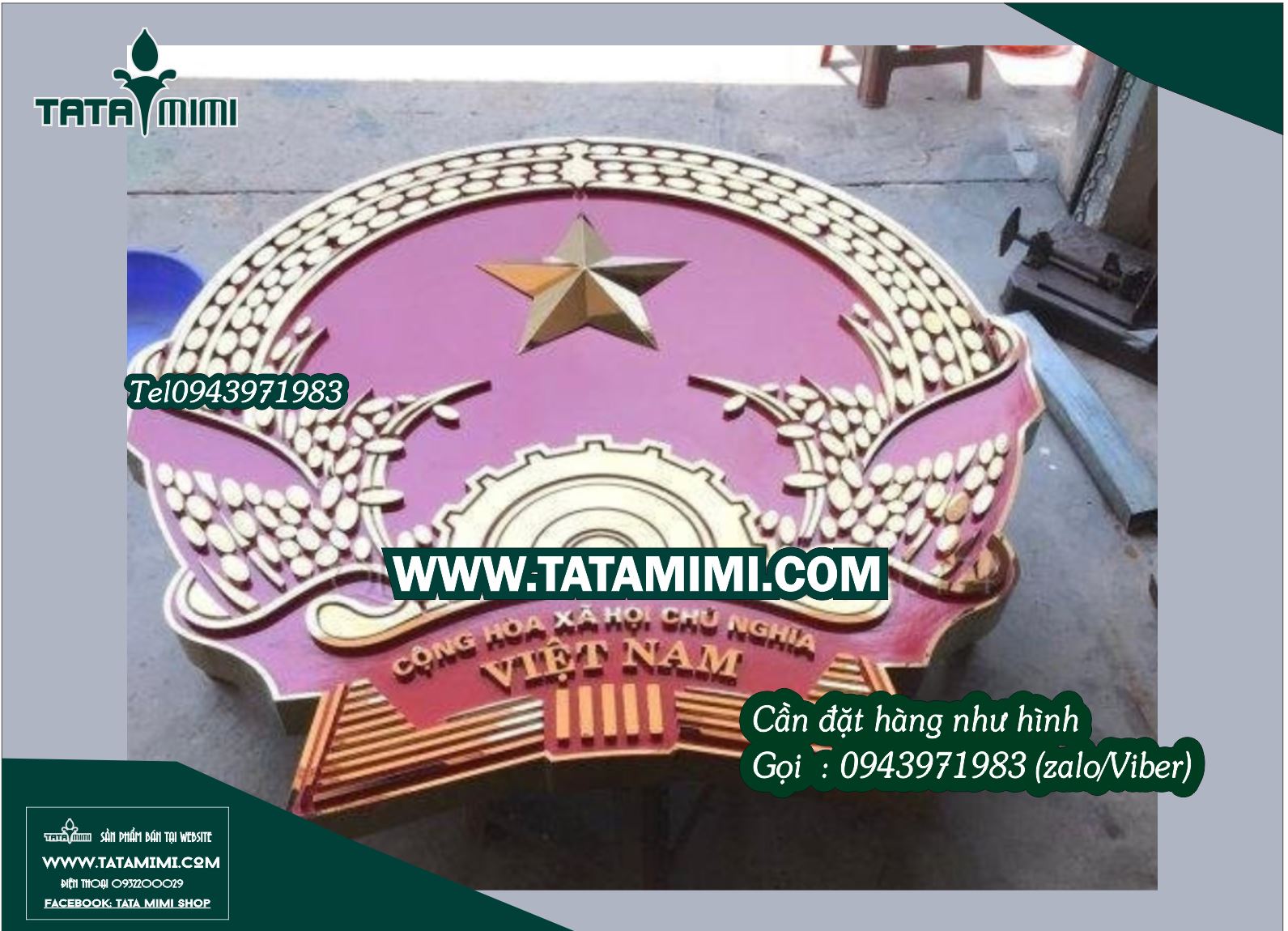 Quốc huy gắn tường nên làm đường kính bao nhiêu