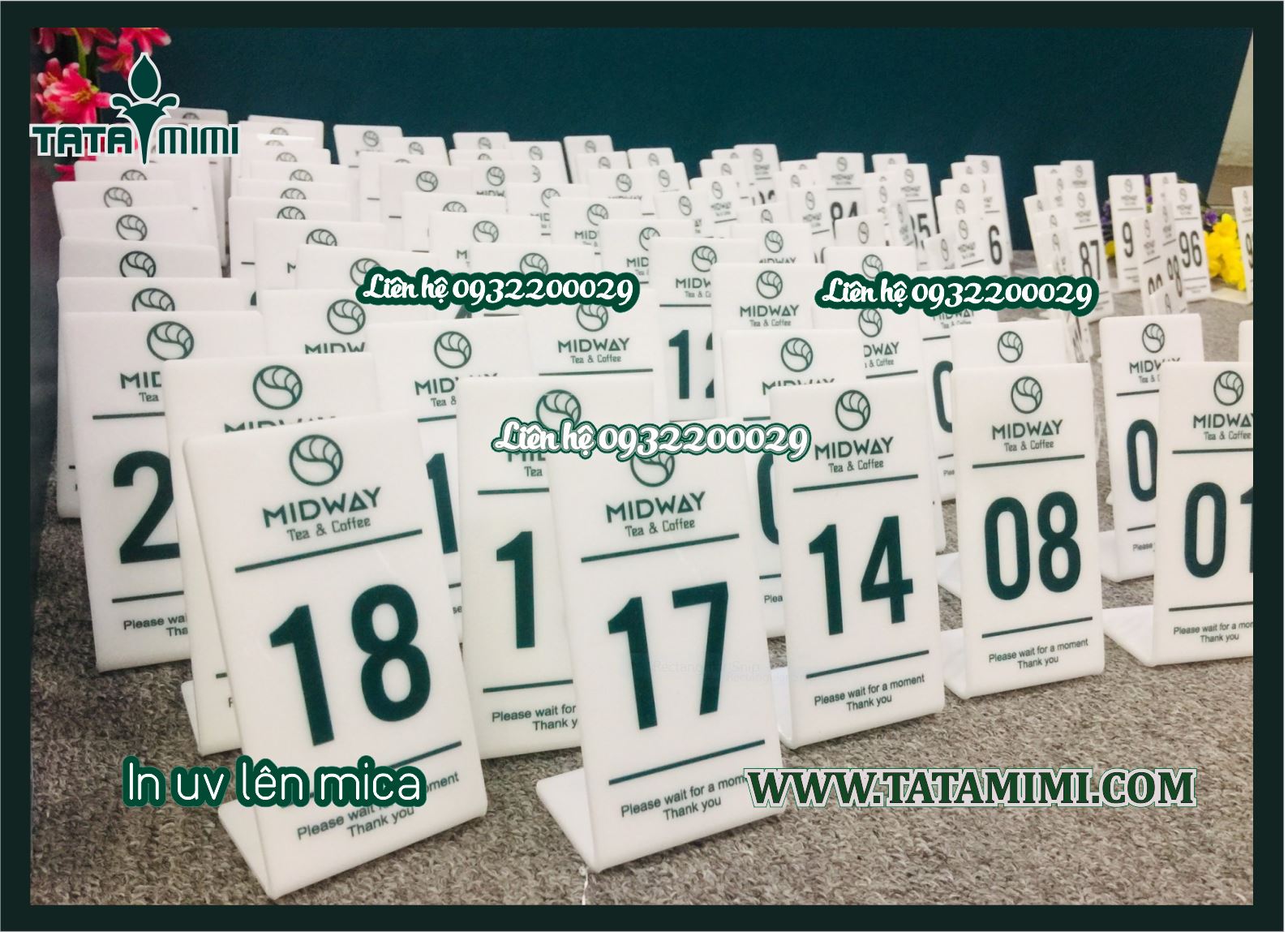 Mẫu biển thẻ bàn trắng