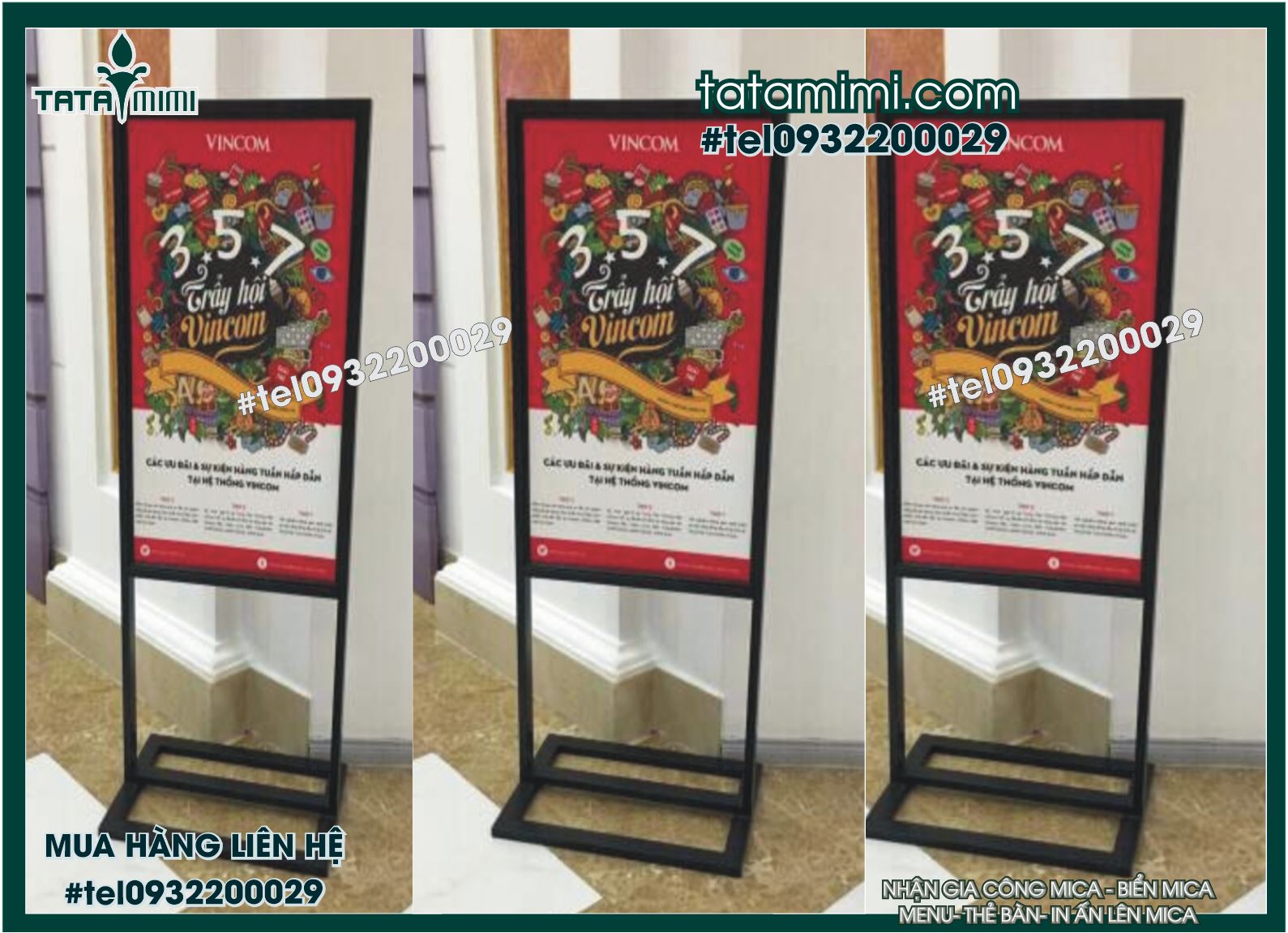 Standee khung làm từ sắt hộp vuông hay tròn