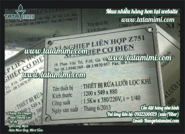 Làm nhãn mác bằng mica, inox giá rẻ