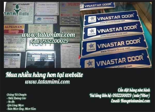 Làm nhãn mác bằng mica, inox giá rẻ