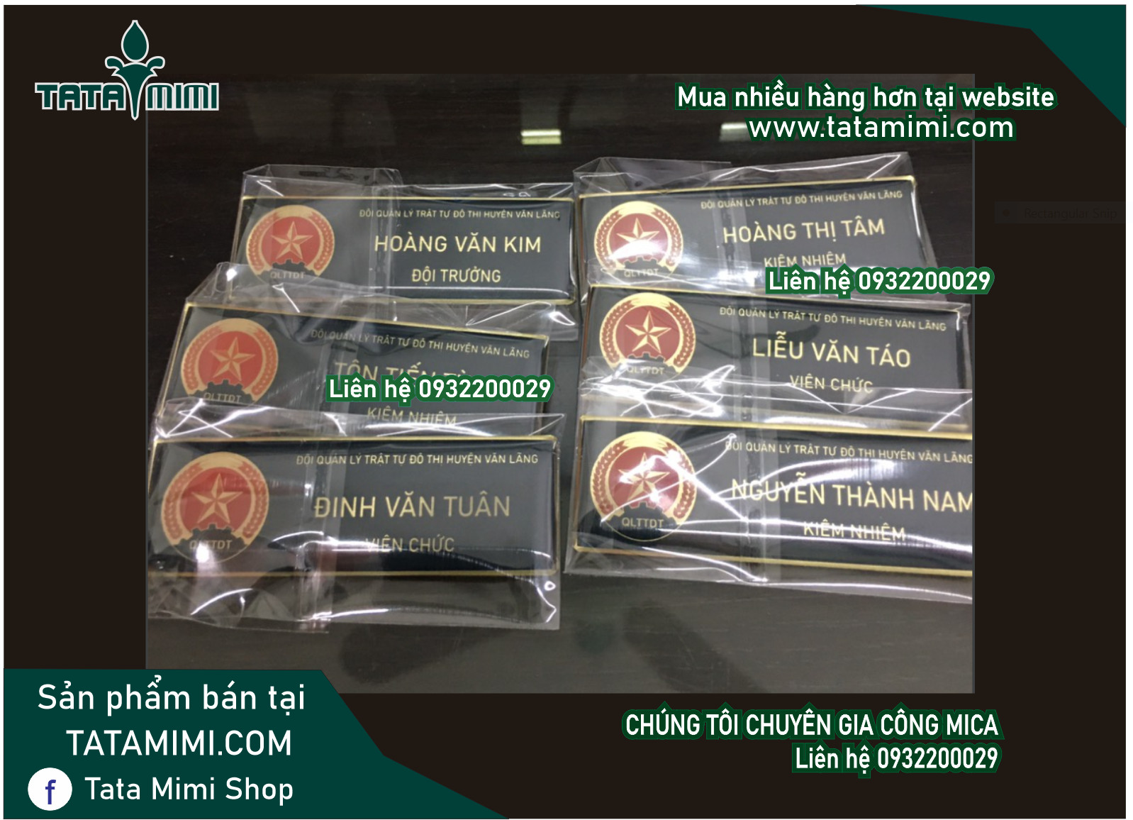 Thẻ tên công ty chia ra từng bộ phận