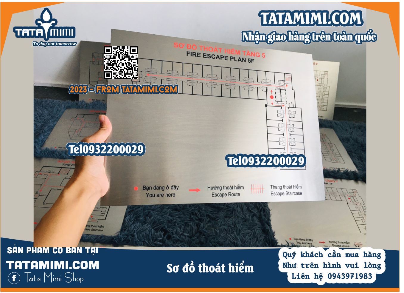Bảng sơ đồ thoát hiểm kích thước A3-A4