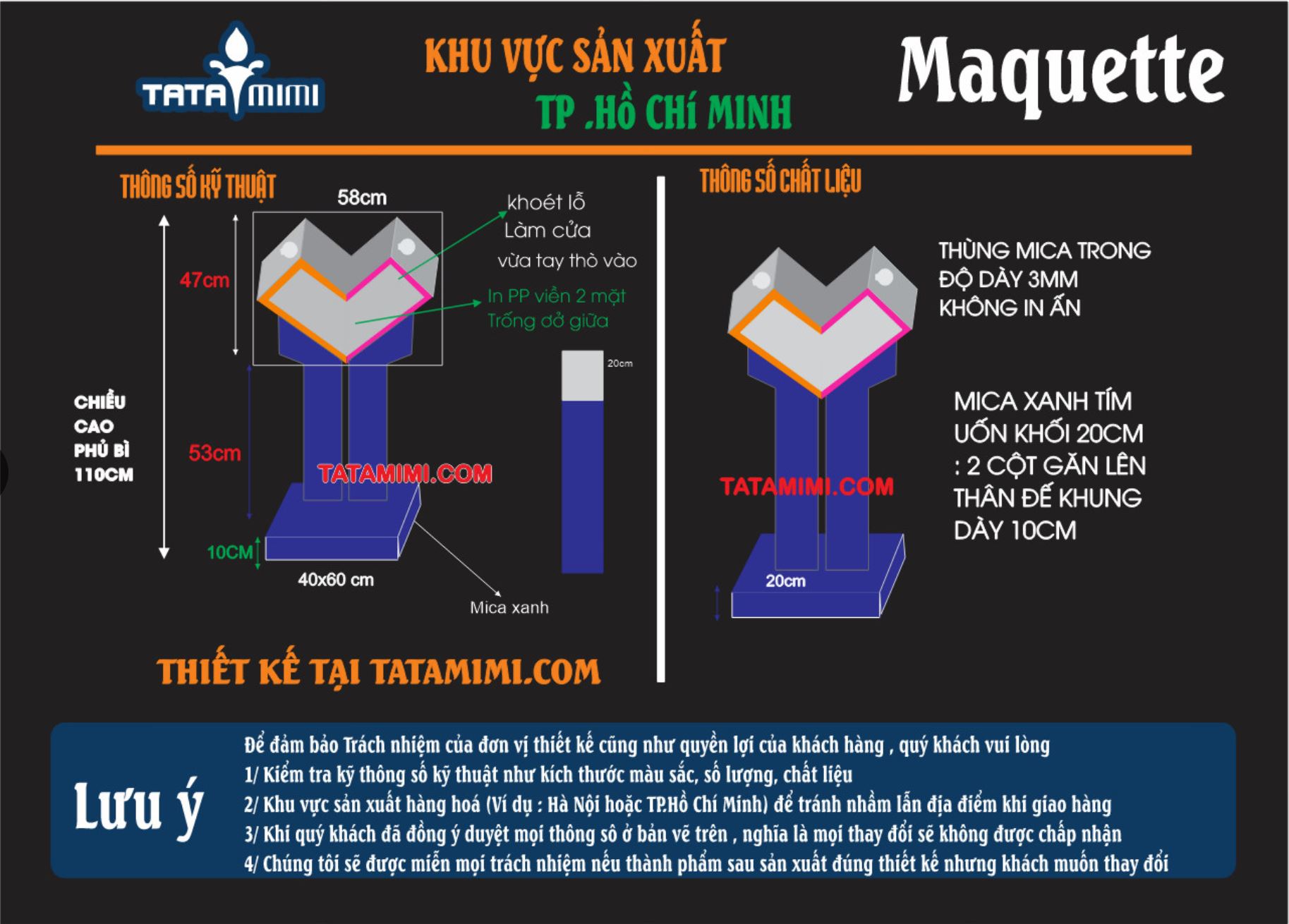 Thùng mica được làm thành hình trái tim