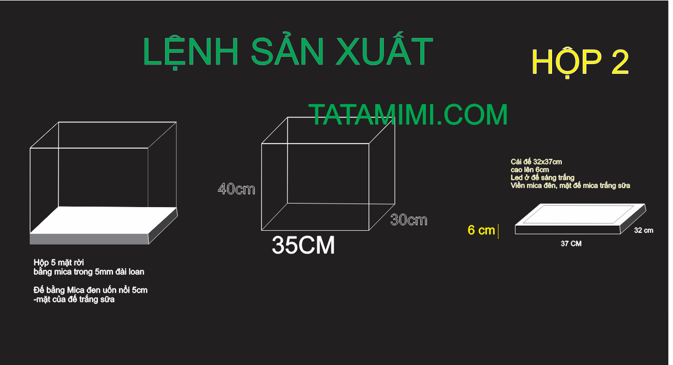 Hộp chụp mica trong led trắng sữa