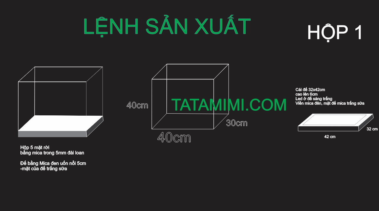 Hộp chụp mica trong led trắng sữa