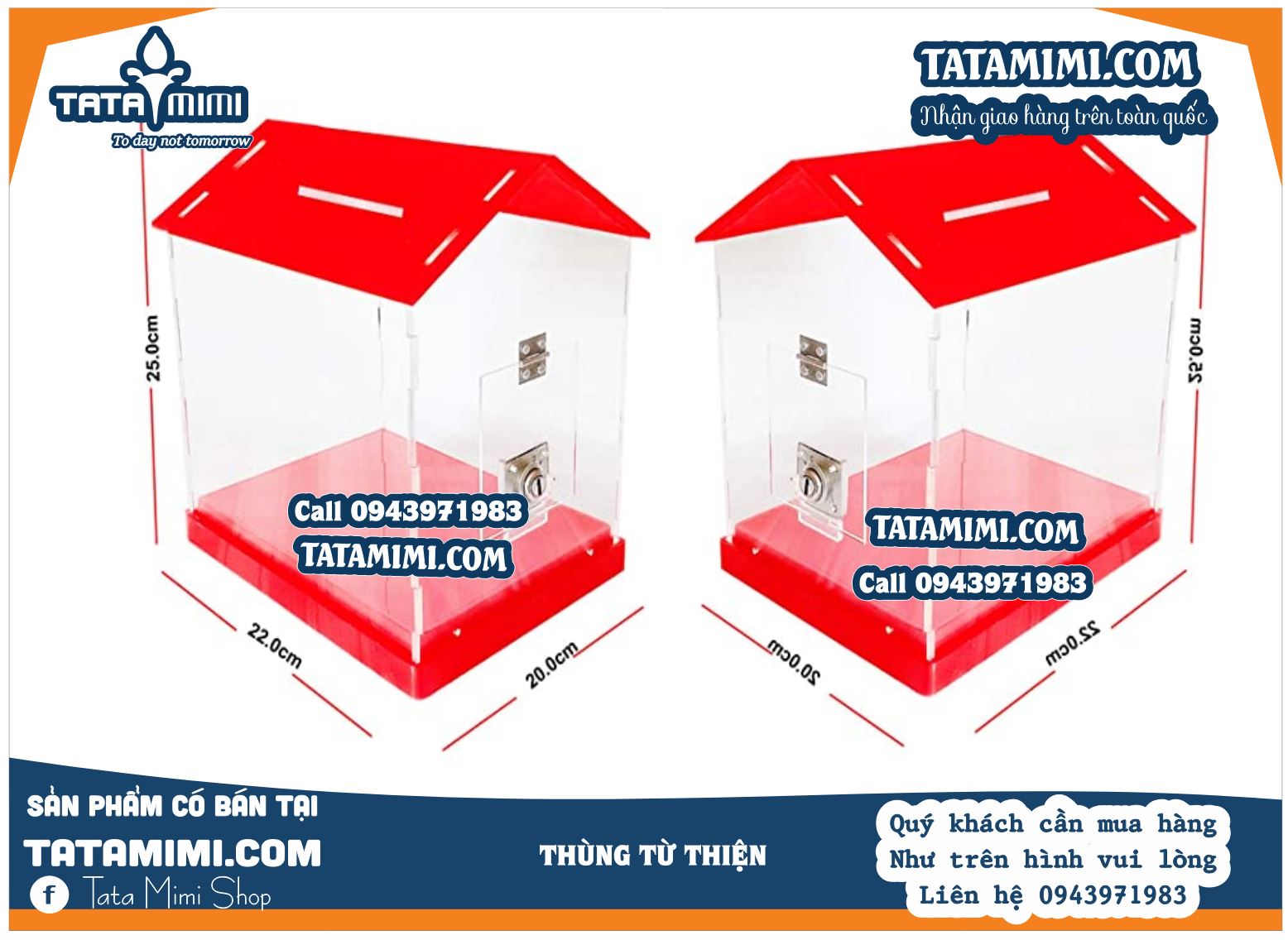 Thùng từ thiện cao 80cm