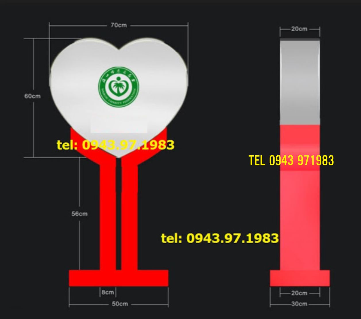 Thùng mica trái tim