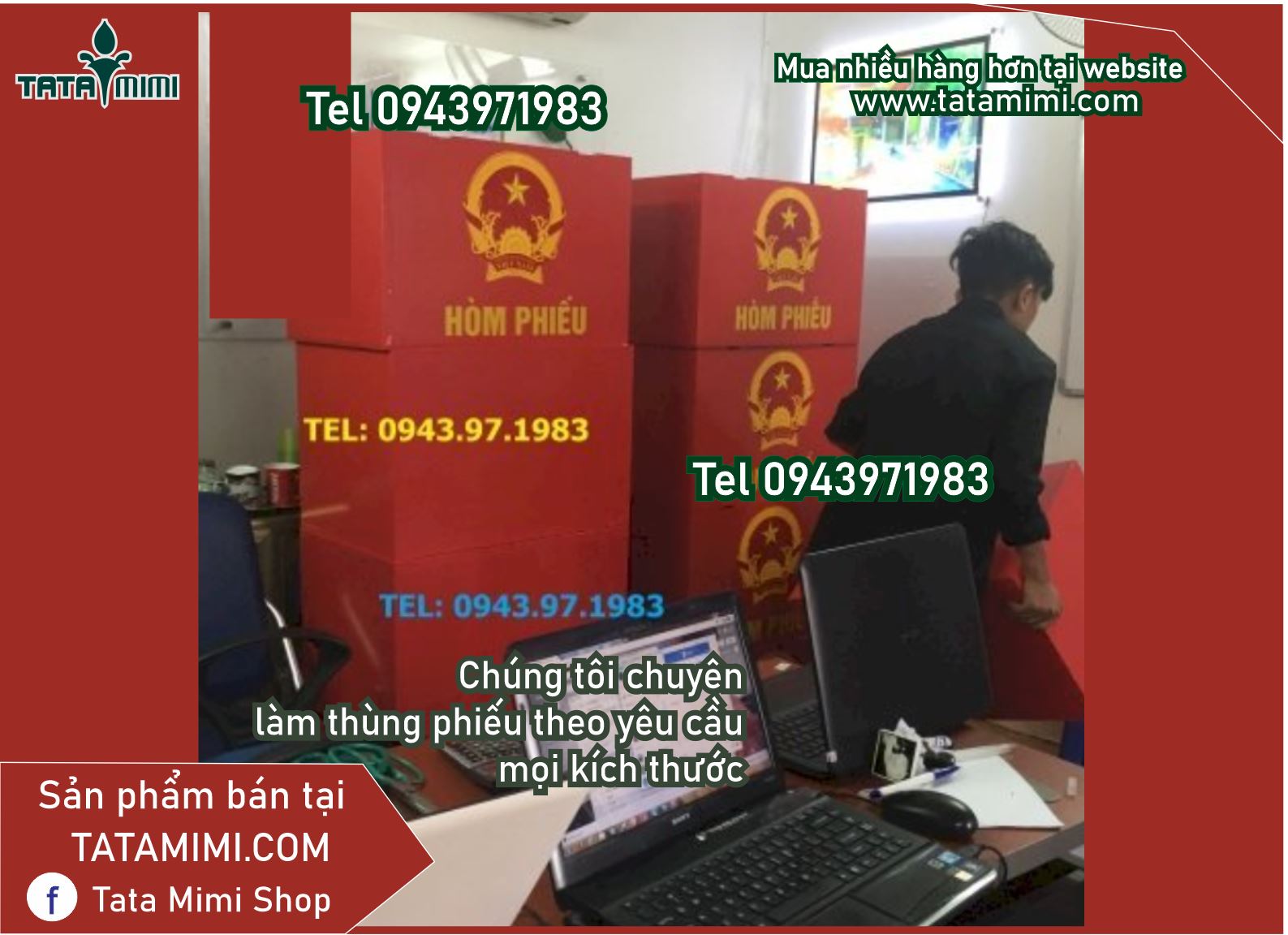 Thùng bỏ phiếu với kích thước nào