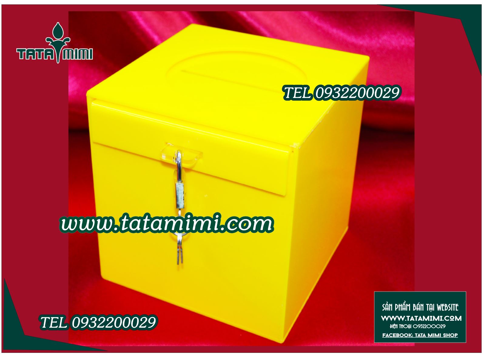 Thùng tip các màu mica có ổ khóa