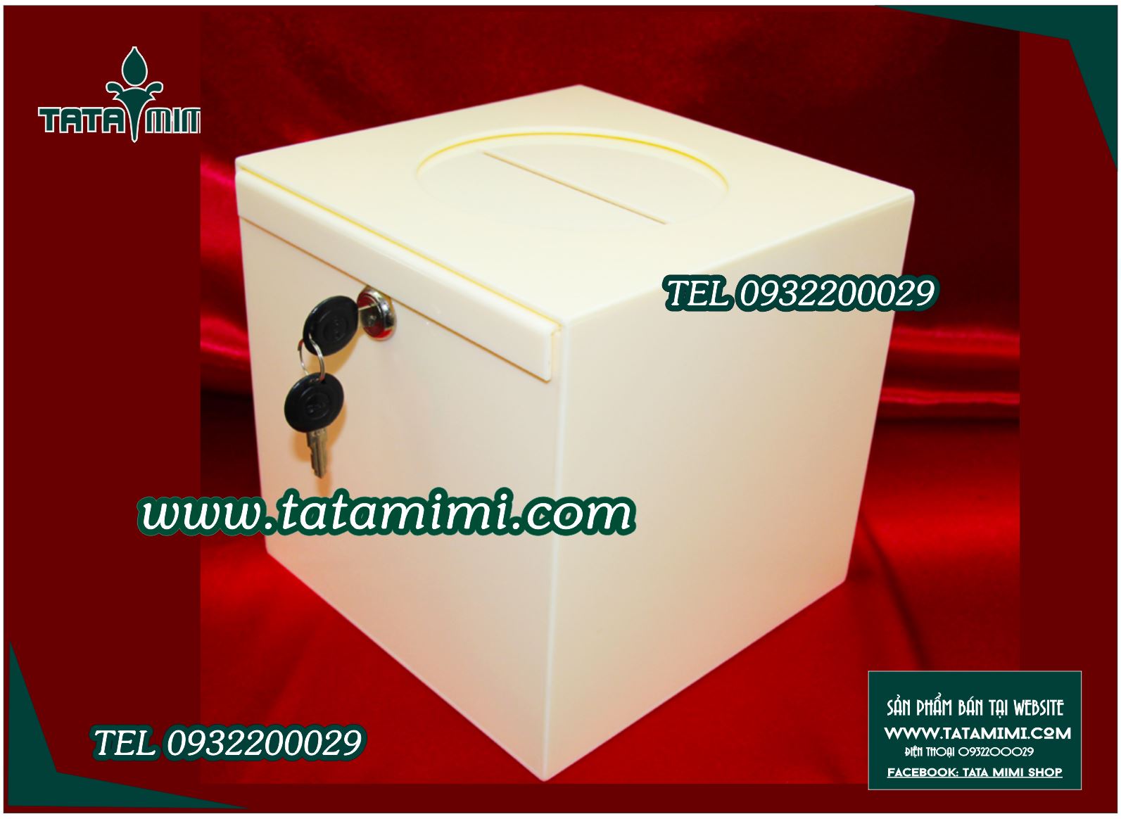 Thùng mica các màu có ổ khóa đi kèm