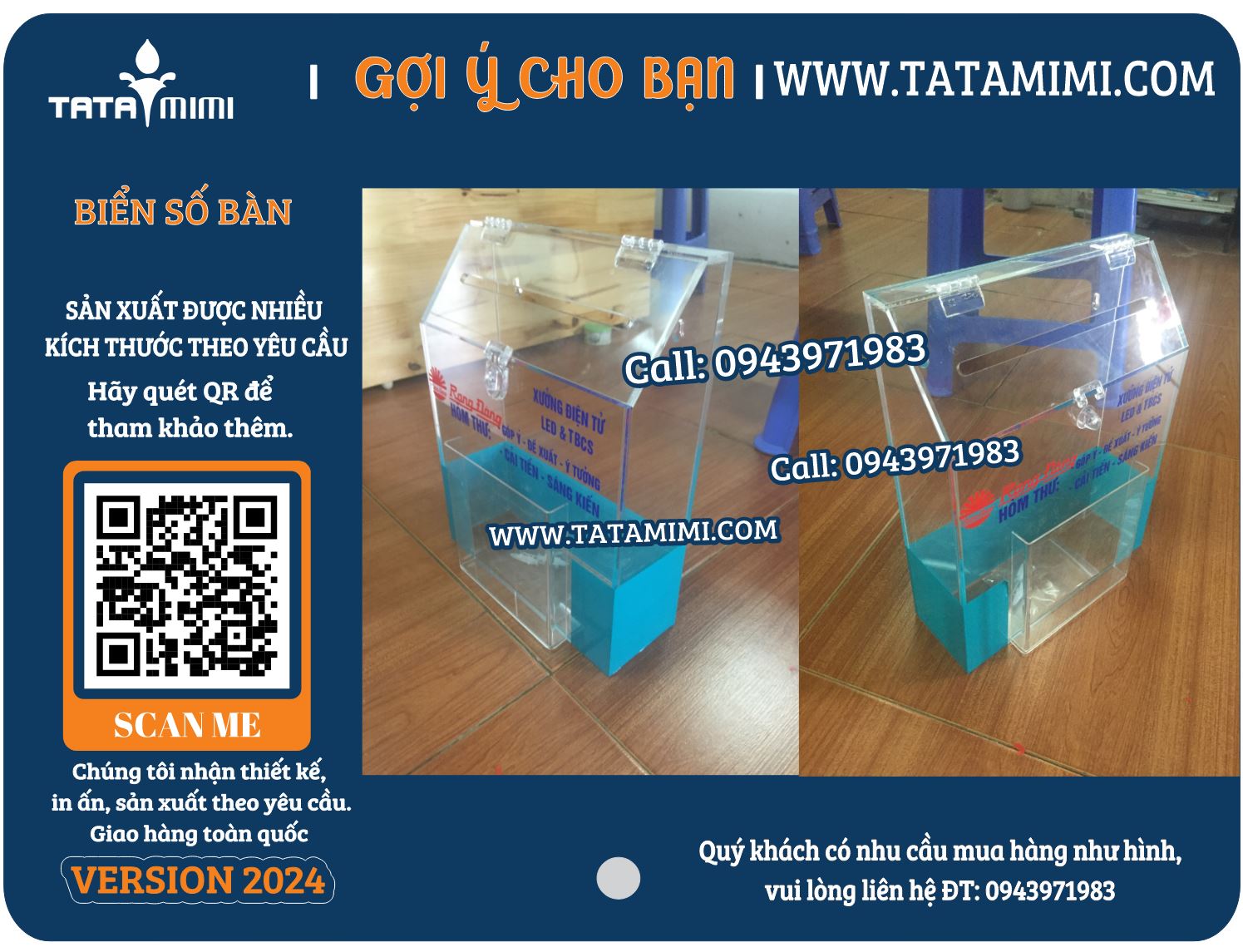 Biển mica các màu – Giải pháp hoàn hảo cho nhu cầu quảng cáo và trang trí