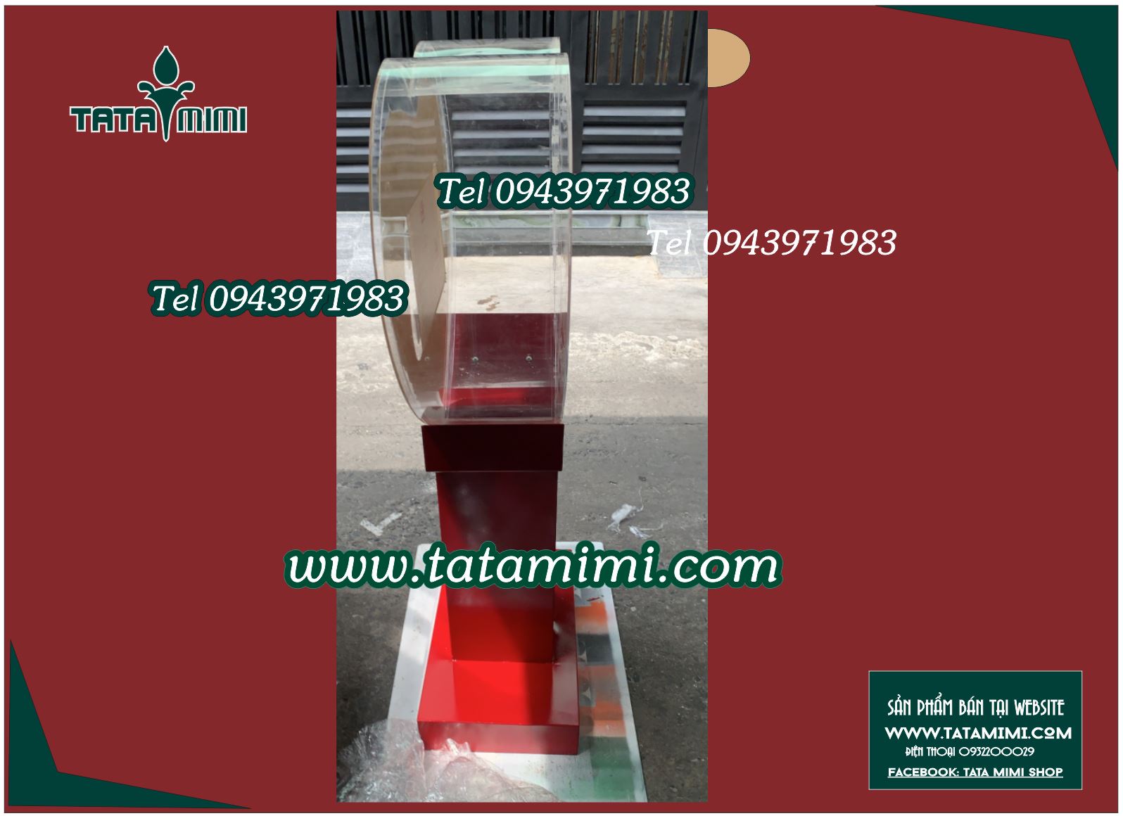 Thùng quyên góp bằng mica hình trái tim