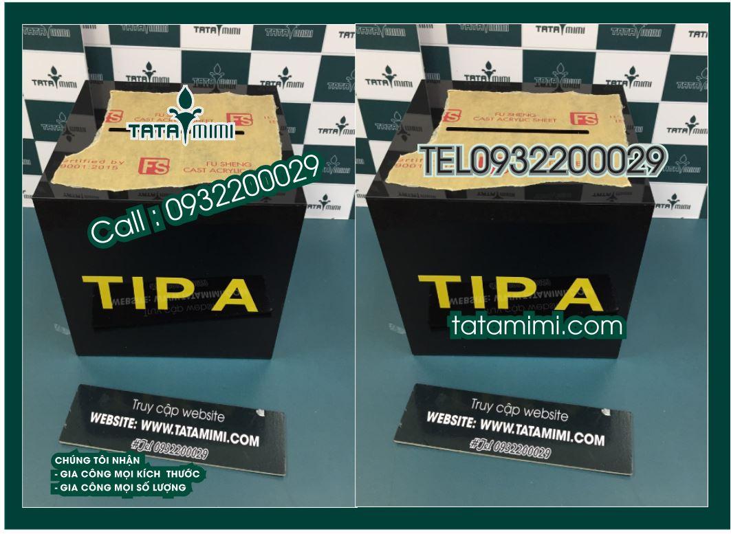 Mẫu Thùng box Tips Mica In Dễ Thương Cho Khai Trương