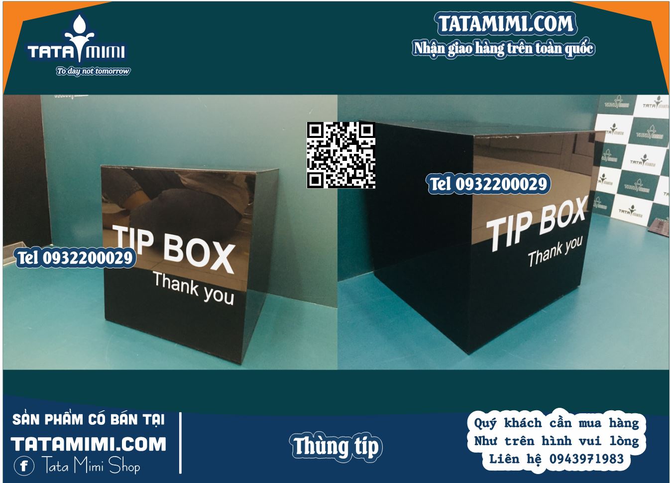Mẫu Thùng box Tips Mica In Dễ Thương Cho Khai Trương