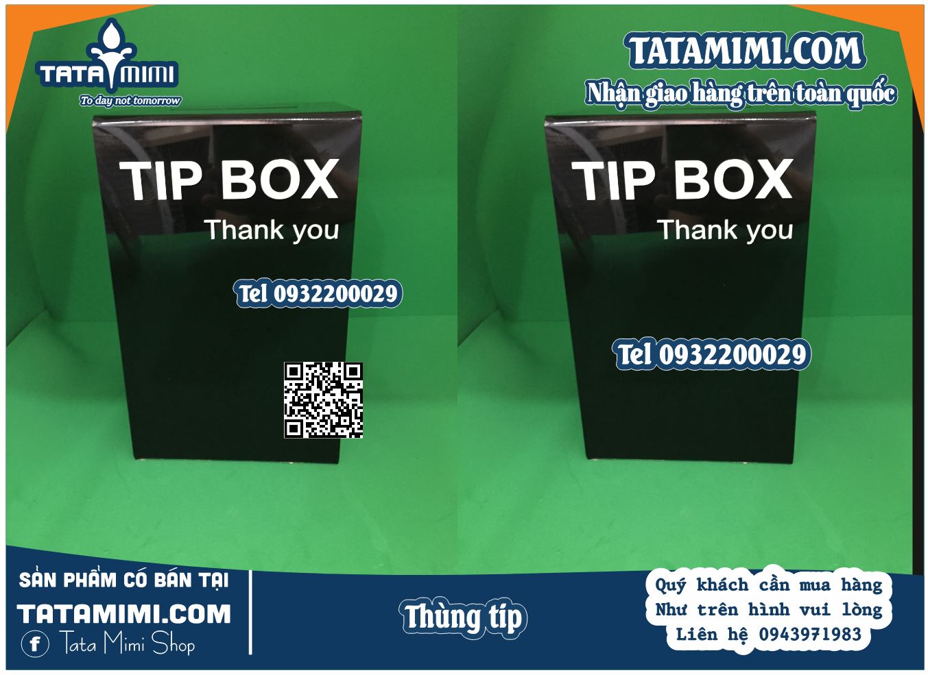 Mẫu Thùng box Tips Mica In Dễ Thương Cho Khai Trương