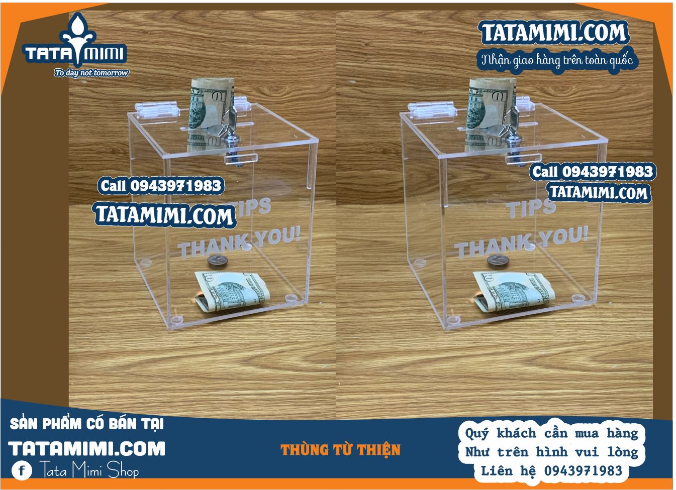 Thùng Tips Mica - Giải Pháp Tinh Tế Cho Các Không Gian Dịch Vụ