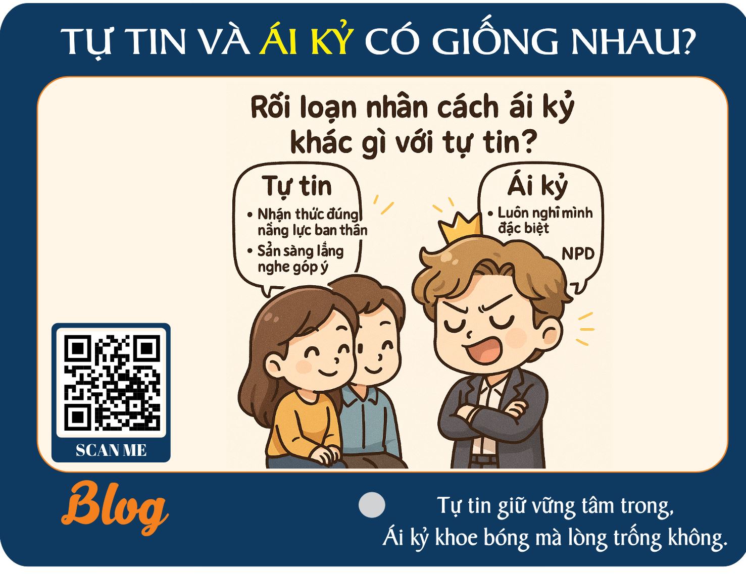 Ái kỷ và tự tin có giống nhau?