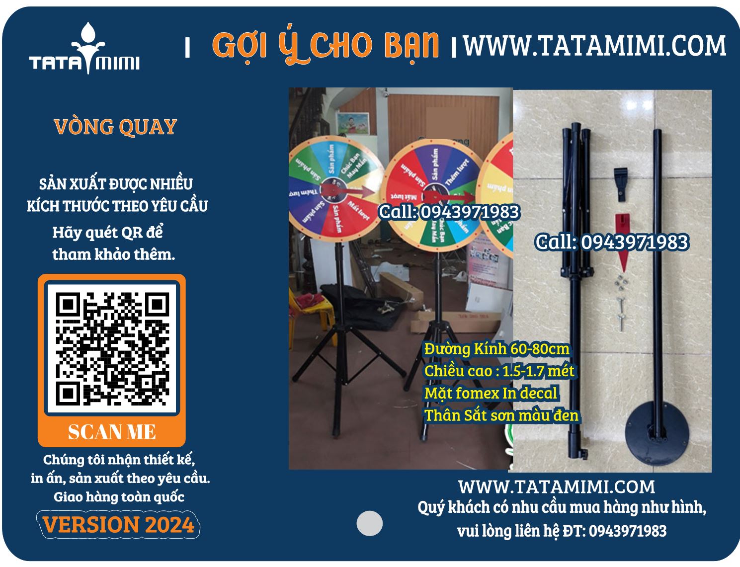 Vòng quay 3 chân linh động cho sự kiện – Giải pháp hoàn hảo cho các hoạt động tương tác