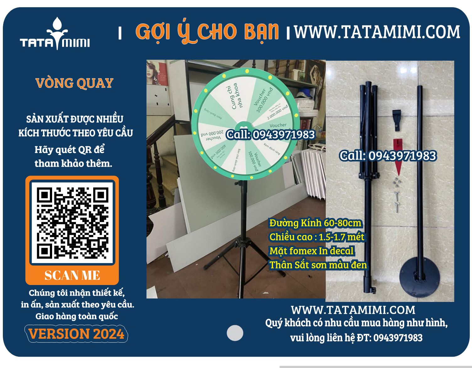 Vòng quay 3 chân linh động cho sự kiện