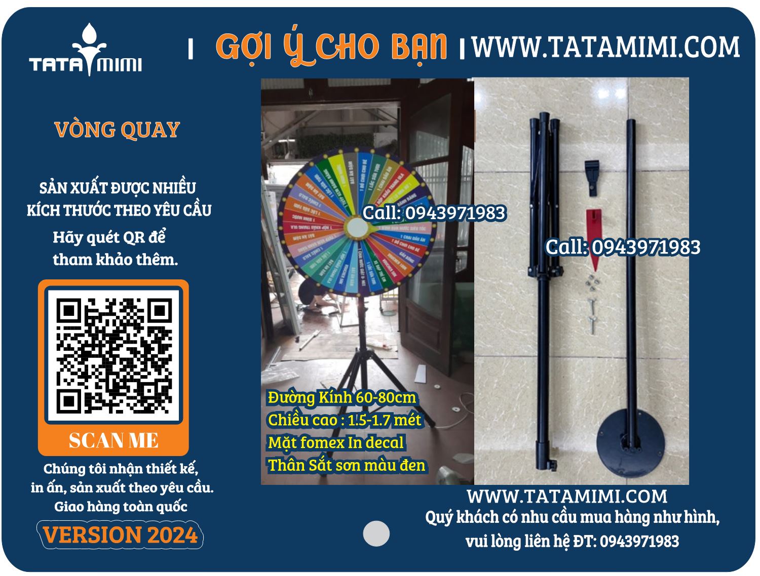 Vòng quay 3 chân linh động cho sự kiện