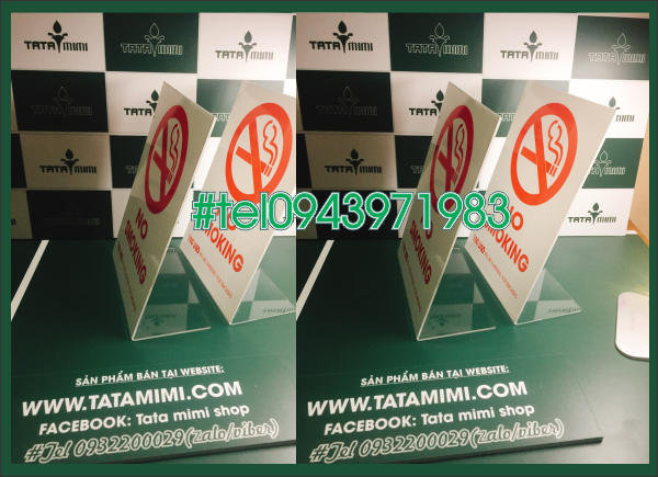 Biển no smoking bằng chất liệu mica, inox