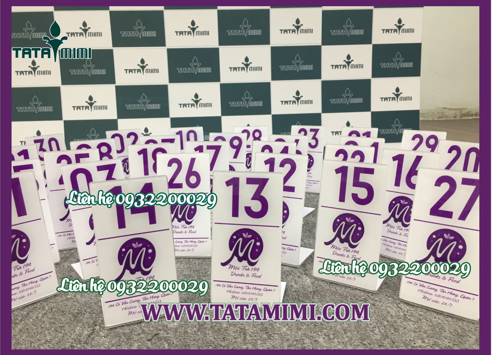 Nhiều mẫu biển số bàn đẹp