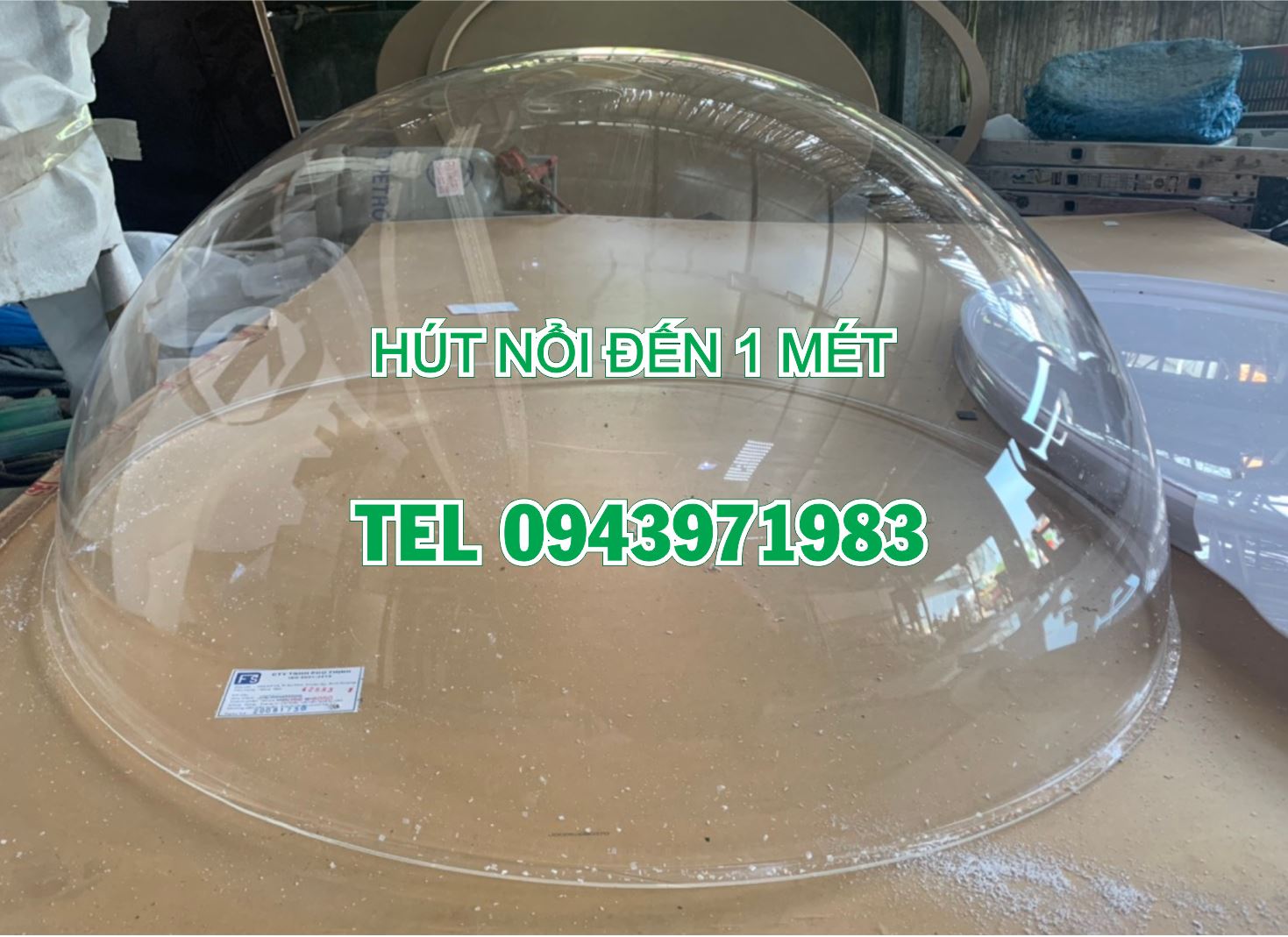 Hút nổi mica đường kính 1m giá như thế nào ?