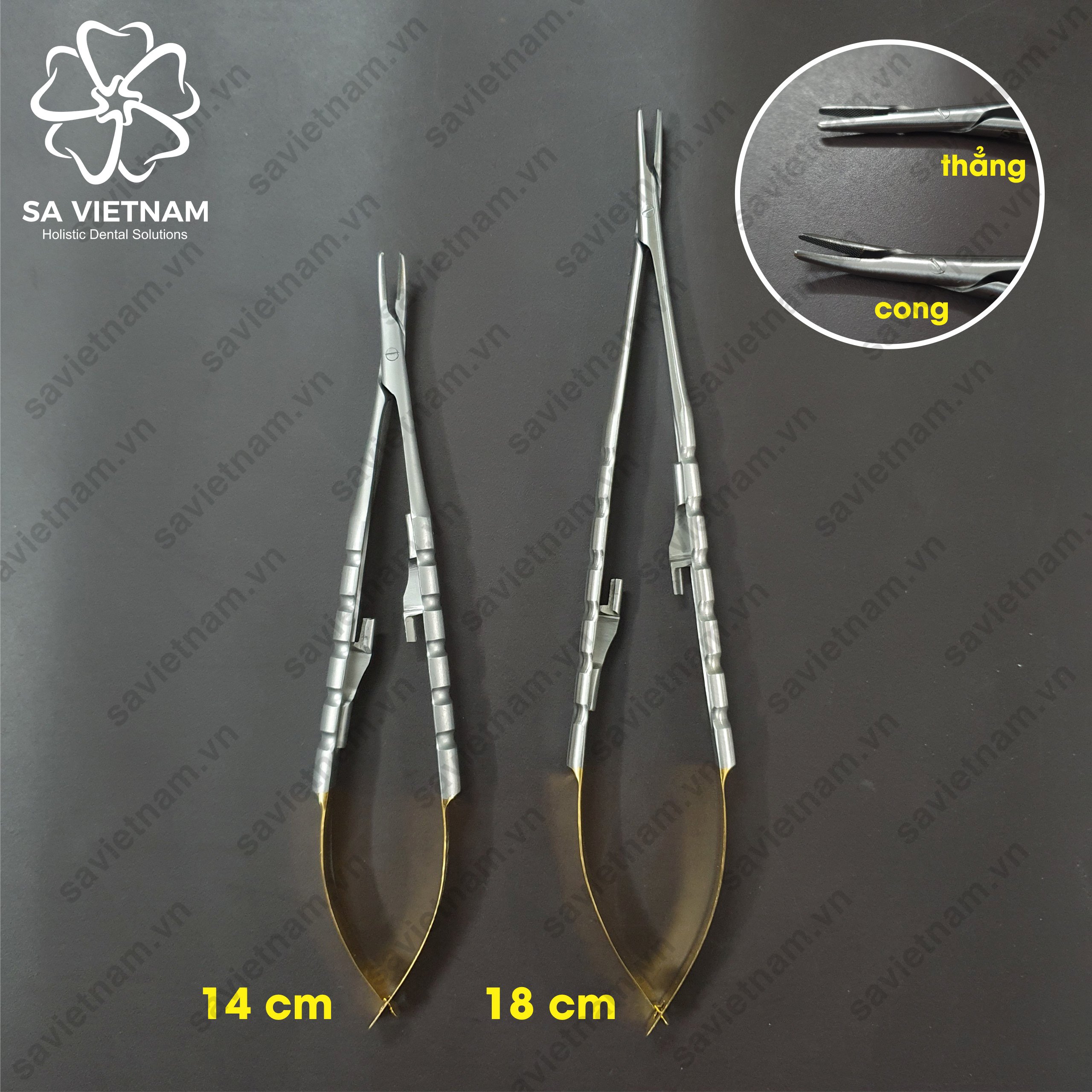 Dụng cụ nha chu, phẫu thuật SA Medical - Kẹp kim hình mắt