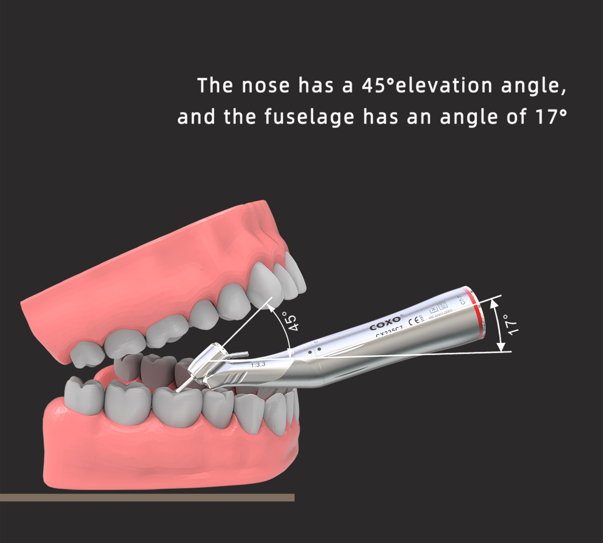 Tay khoan phẫu thuật 1:3.3 Coxo CX235C7 C7-7