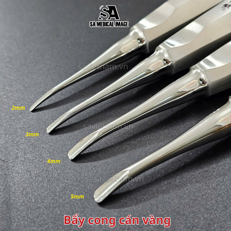 Bẩy nha khoa cong cán vàng SA Medical ( thép Đức)