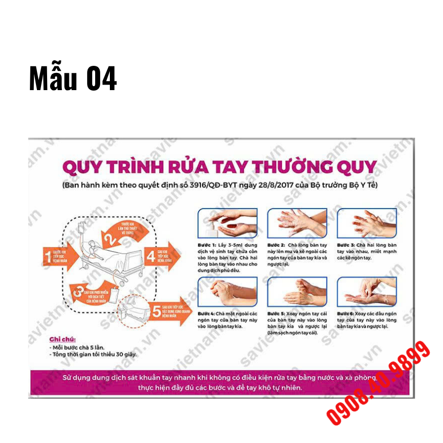Quy trình rửa tay thường quy