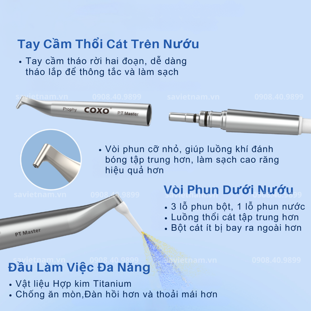 MÁY LẤY CAO VÀ THỔI CÁT COXO PT MASTER 2 TRONG 1