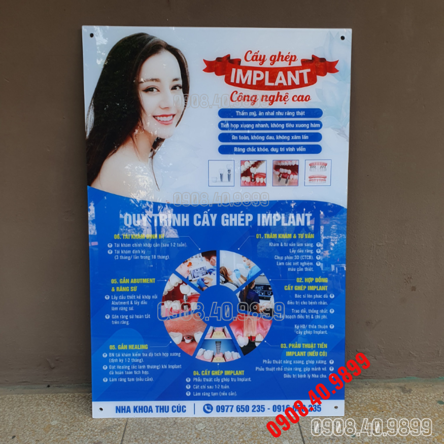 Mẫu tranh Quy trình cấy ghép implant nha khoa - MS19 chất liệu "Mica"