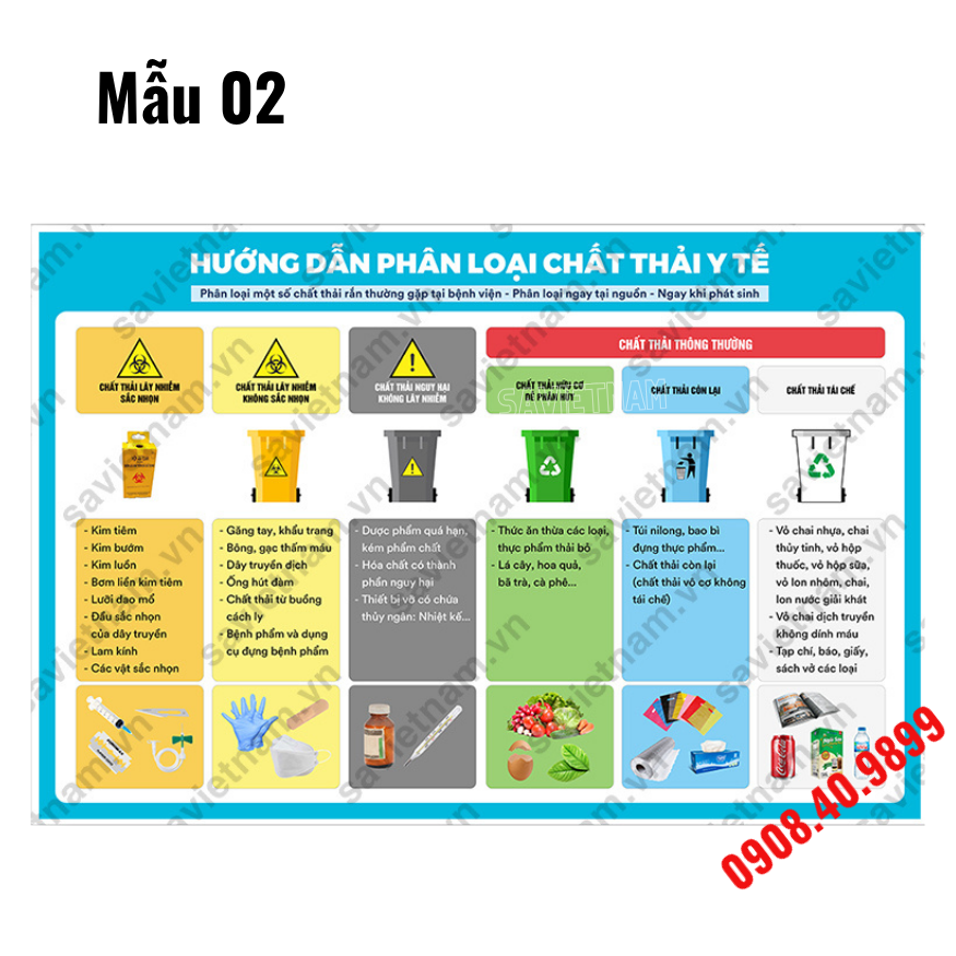 Tranh Hướng dẫn phân loại rác thải y tế