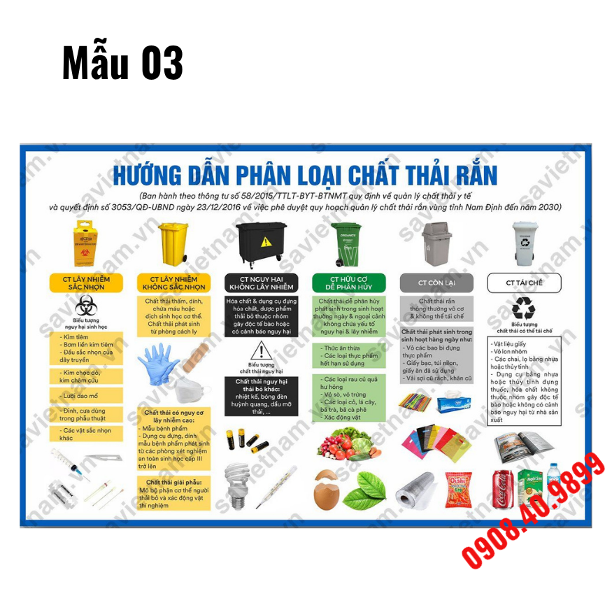 Tranh Hướng dẫn phân loại rác thải y tế