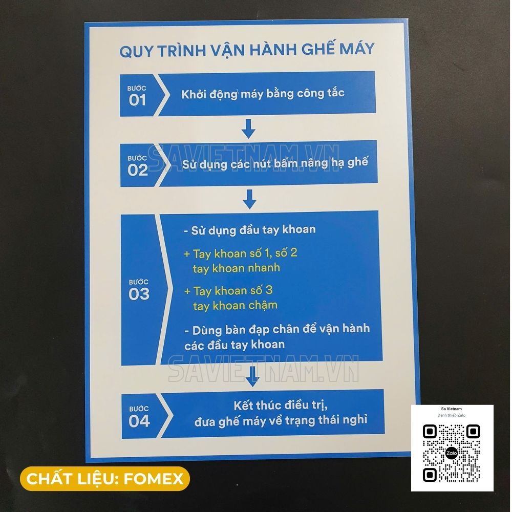 Quy trình vận hành ghế máy