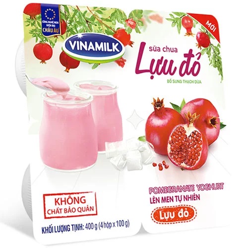 Sữa chua Lựu đỏ Vinamilk vỉ 4h 100g