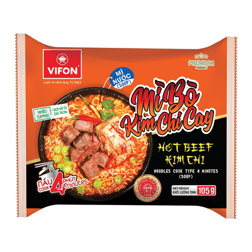 Mì bò kim chi cay Vifon 105g
